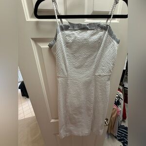 Elegant Gray and White Women's Dress